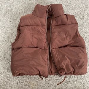 Brown puffer vest